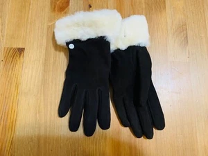 Guantes Ugg piel de oveja ribete lana/cachemira forro marrón crema nuevos sin etiquetas talla M - Imagen 1 de 5