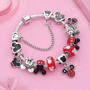 Disney Mickey & Minnie Mouse ❤️ Bracelet Charme Best Friends Cadeau Anniversaire
