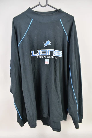 Reebok Team Apparel Mens Detroit Lions NFL Long Sleeve Black Shirt Size XL Cover