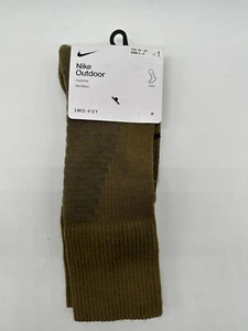 ONE PAIR NIKE BOYS OUTDOOR DRI FIT CUSHIONED WOOL BLEND CREW SOCKS OLIVE 3Y-5Y - Picture 1 of 3