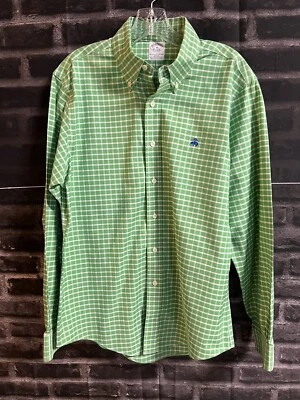Brooks Brothers Green White Cotton Long Sleeve Button Up Size Medium 30x22 - Image 1 of 4