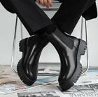 Men Platform Faux Leather High Top Round Toe Fashion Smoker Boots Chelsea Boots