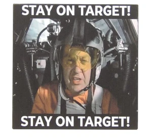 Star Wars Stay On Target Funny Bathroom Toilet Sign Shelf Sitter Wall Art 5 x 5" - Picture 1 of 6