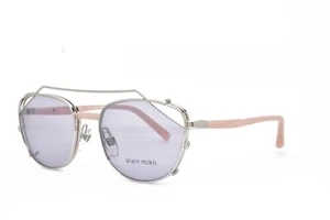 ALAIN MIKLI CLIP-ON SUNGLASSES EYEGLASSES SILVER PINK 52-18-140 2024 003 - Picture 1 of 5