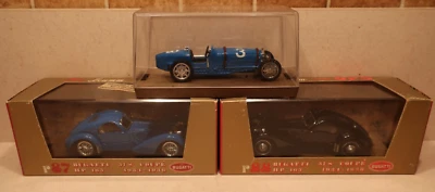 Lot of 3 Brumm Bugattis; Type 59, 1933; r87 Coupe; r88 Coupe ; New; 1:43 - Image 1 of 4