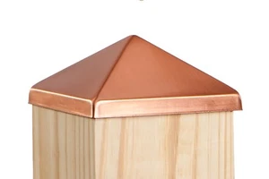 4x4 Solid Copper Deck and Fence Post Cap (3 1/2" x 3 1/2") 10 Pack - Picture 1 of 5