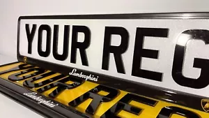 New 2x Lamborghini Gel Domed Number Plate Surrounds Holders Frames MOT Approved - Picture 1 of 8