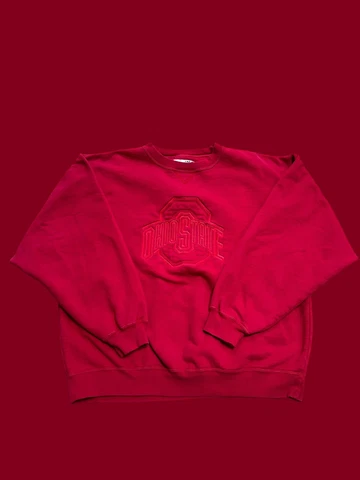 Ohio State Buckeyes Red Embroidered VTG Sweatshirt Medium Cover