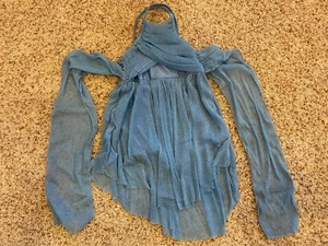 iEFiEL Girls Glittery Lyrical Ballet Dance Biketard Dress, Blue, Size 12 - Picture 1 of 2