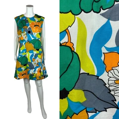 Mameluco floral vintage años 60 para mujer extra grande mono genial mini vestido scooter Foto 1 de 4