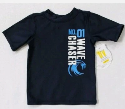 Koala Kids Baby Boys' Short Sleeve Wave Chaser Rash Guard Swim Top 3-6M Navy - Image 1 of 4