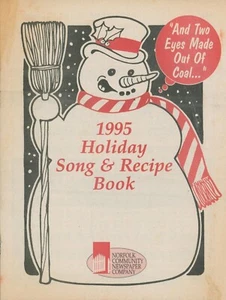 1995 Holiday Song And Recipe Book Norfolk Massachusetts Community Newspaper - Picture 1 of 5