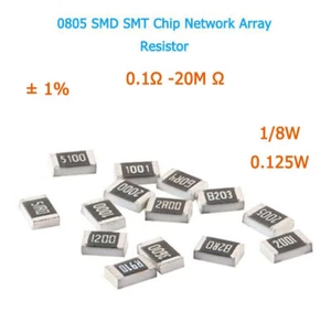 50Pcs 1/8W 0.125W Resistance 0805 SMD Resistors Selection 0.1 Ohm-20M Ohm 1% - Picture 1 of 7