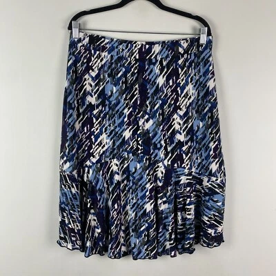 Chicos Skirts Pull On Size 2 US Large Stretch A-Line Knee Length Multicolor - Image 1 of 4