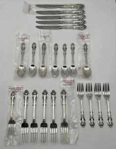 GORHAM LA SCALA STERLING SILVER FLATWARE 22 Pcs FORKS SPOONS KNIVES 1300 Grams - Picture 1 of 21