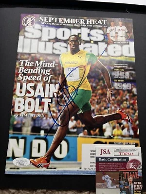 Usain Bolt Signed Sports Illustrated 2009 JSA Olympics autographed Jamaica Puma - Image 1 of 4