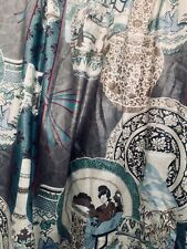 Pierre Frey Kutani Print Unlined Curtains In Glazed Cotton Linen - 5.6m W 2.6m D