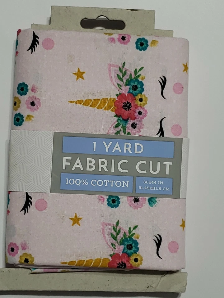 1 Yard Sleepy Unicorn Print Cotton Quilting Fabric Precut David Textiles P6