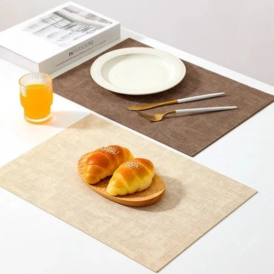 4x Faux Leather Placemat Waterproof Oilproof placemat Heat-Insulating Table Mat - Image 1 of 4