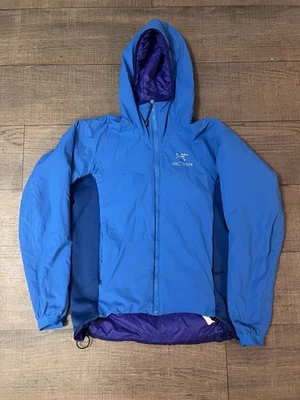 Винтажная мужская толстовка с капюшоном Arc'teryx Atom легкая куртка на молнии синий размер S - Изображение 1 из 4