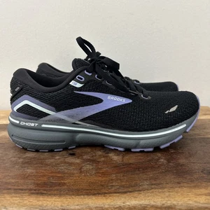 Brooks Ghost 15 Womens Sz 6.5 Black Purple Athletic Running Shoes 1203801B011 - Picture 1 of 15