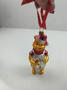 Classic Winnie the Pooh w/ Gingerbread Cookie Blown Glass Christmas Ornament  - Picture 1 of 7