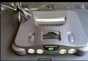Nintendo 64 N64 Console Black With Jumper Pak & Power Cord Tested Working - Picture 1 of 6