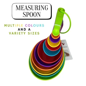 12 Pcs Plastic Measuring Spoons Set Colored Kitchen Measure Tools for Baking - Picture 1 of 7