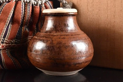 U9920: XF Seto-ware japonês TEA CADDY Chaire Ryousei feito em você, automático com caixa assinada - Imagem 1 de 4