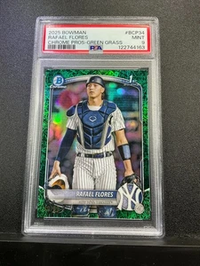 2025 Bowman Rafael Flores #BCP-34 Chr-Prospects Green Grass 1st Bowman /99 PSA 9 - Picture 1 of 2