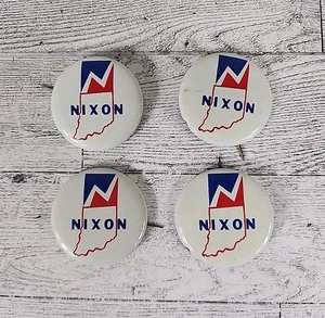 4 Vintage Richard Nixon Pins 1,75" Button Indiana Campaign President Politicial - Bild 1 von 2