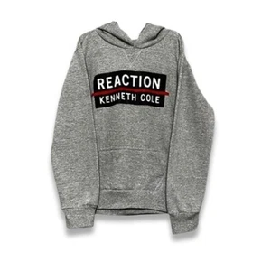 Kenneth Cole Reaction Pullover Hoodie Ribbed Cuffs Long Sleeve Gray 10-12 NWOT - Picture 1 of 8