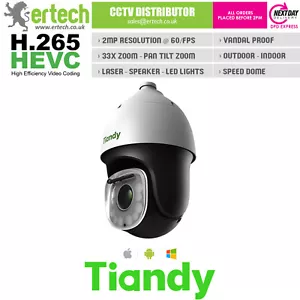 TIANDY PTZ H.265 CÁMARA IP LÁSER SEGUIMIENTO AUTOMÁTICO 33x ALTAVOZ INTELIGENTE PAN ZOOM INCLINADO - Imagen 1 de 4