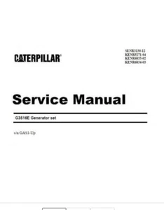 Service Repair Manual For Caterpillar Cat G3516E Generator Set. - Picture 1 of 1