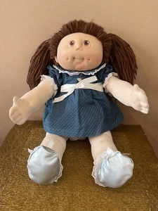 VINTAGE 1984 THE ORIGINAL DOLL BABY BROWN PIGTAILS BROWN EYES DIMPLES M N THOMAS - Bild 1 von 9