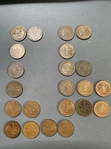 22 mal 2 Pfennig BRD 1950 bis 1975 zirkuliert keine doppelt - Bild 1 von 24