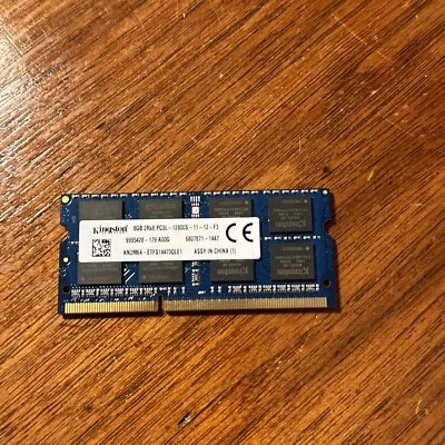 KINGSTON 8GB 2RX8 PC3L-12800S LAPTOP MEMORY RAM - Image 1 of 2