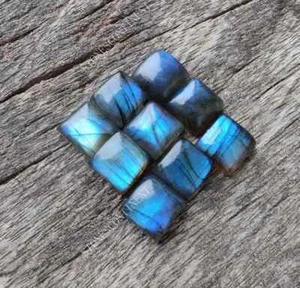 Natural Blue Fire Labradorite Square Calibrated Cabochon AAA quality 3mm-15mm - Picture 1 of 10