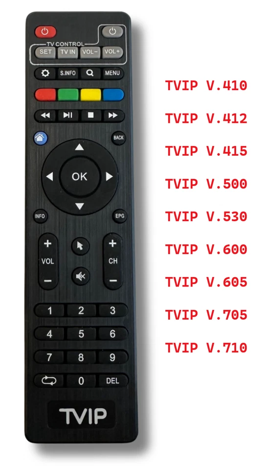 OEM TVIP Fernbedienung Original TVIP V.410. V.412, V.415, V.605...