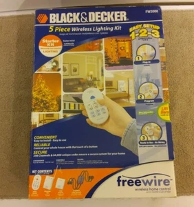 Black & Decker 5-Piece Freewire Wireless Lighting Starter Kit FW3000 New Sealed - Picture 1 of 2