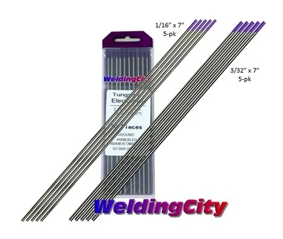 WELDINGCITY® 10-pk ASSORTED TIG Welding Tungsten Tri-Element Non-Radioactive Purple 1/16-3/32