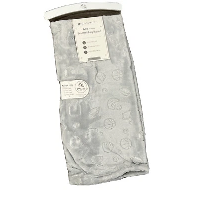 Nuevo Just Imagine Deportes Tema Repujado Bebé Manta Gris Balón de Fútbol Balón Foto 1 de 4