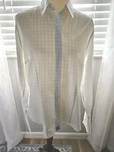 Womens Charles Tyrwhitt Plaid Sz 16 Blue And White - Picture 1 of 10