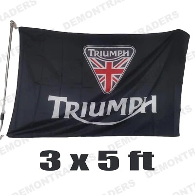 Triumph Motorcycle Flag Banner Sign Man Cave Pub Banner Workshop Garage Parts
