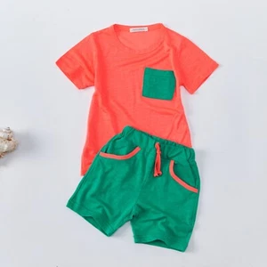 Kids clothes/Children Fluorescent Pocket top and bottom 2 Piece set - Picture 1 of 2