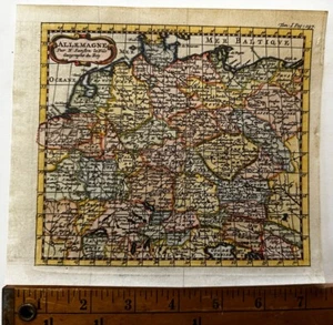 Imperio Alemán Alemania Alemania Europa c1700 Sanson grabado a mano coloreado mapa antiguo - Imagen 1 de 4