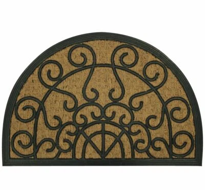 Fußmatte Landhaus Vintage Eingangsmatte Türmatte halbrund Kokos 40x60 cm - Bild 1 von 4