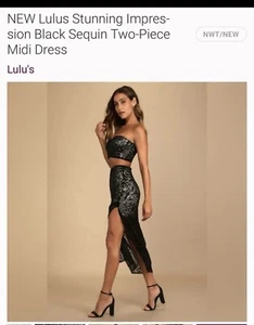 Lulus Two Piece Sequin Skirt and top Women’s Size Large - Picture 1 of 6