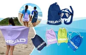 HEAD mask/snorkel combo ADULT- NAVY- back pack/snorkel/mask/towel/ FREE SHIPPING - Picture 1 of 4