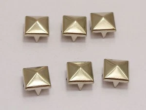 100 remaches de tachuelas punk con garra piramidal cuadrada de metal tono plata cinturón de 9 mm artesanía de cuero - Imagen 1 de 3